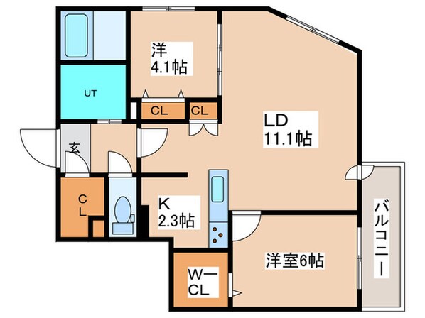 アルファスクエア北12西３の物件間取画像